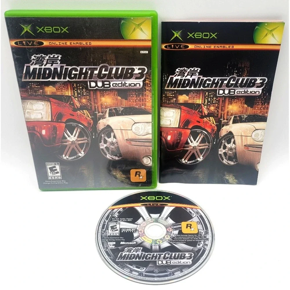 Midnight Club 3: DUB Edition  Original X Box Black Label‎ CIB COMPLETE IN BOX